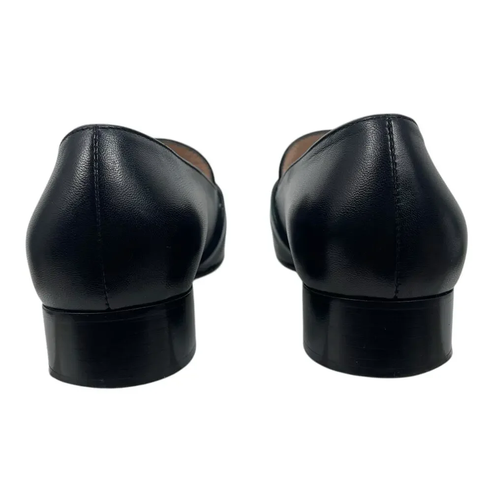 Gucci Double GG Logo Square Toe Slip On Leather Loafer Black Size 38 - Picture 9 of 16